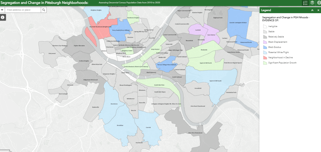 Segregation and Change in Pittsburgh Neighborhoods: Assessing Decennial Census Population Data from 2010 to 2020